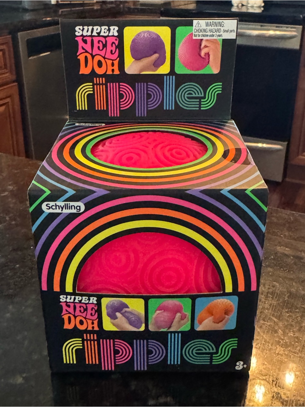 Super Jumbo Nee Doh Ripples Squeeze Toy - Bright Pink